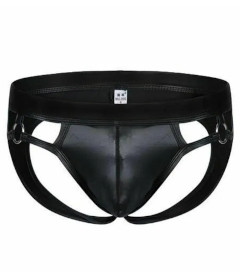 LIL560 Leather Look Jock Strap 2 Ring S M