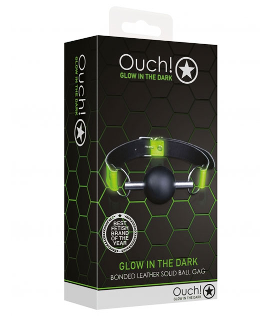 Ouch - Solid Ball Gag Glow In Dark