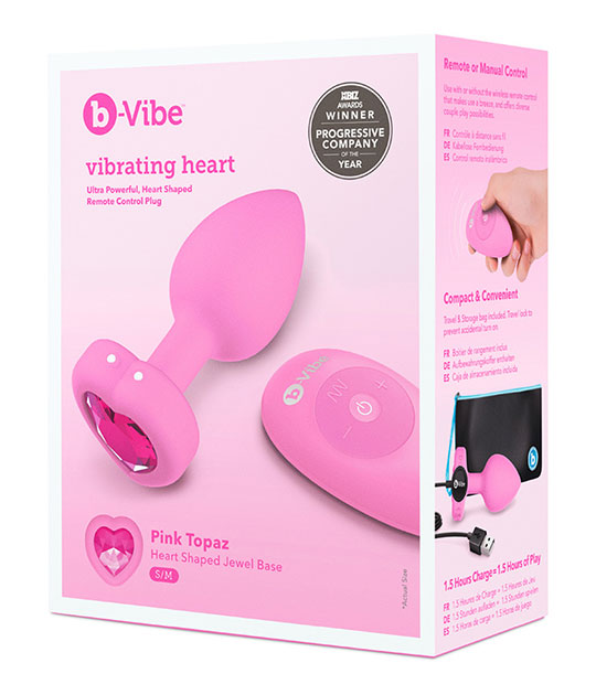 b-Vibe Jewels Remote Cntrl Heart Plug SM