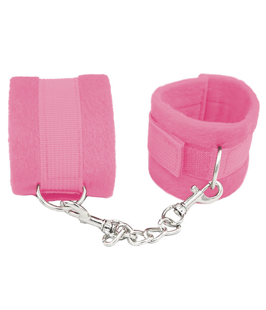 B-HAN05PNK Plush Cuffs Pink