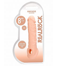 Real Rock 8in Penis Sleeve White