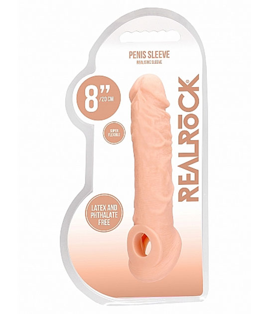 RealRock 8in Penis Sleeve White
