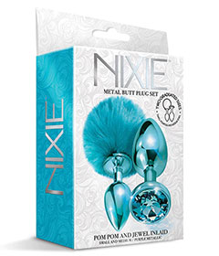 NIXIE Metal Butt Plug Set Blue Metallic