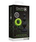 Ouch  Beads Plug W Cockring Glw In Dark