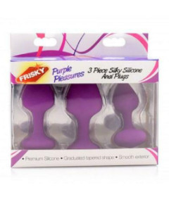 Purple Pleasures 3 Piece Silky Silicone Anal Plugs
