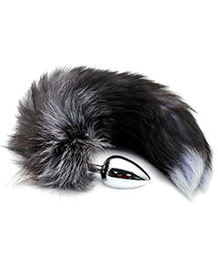 Alive  Black And White Fox Tail L
