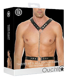 Twisted Bit Leather Harness OS Black