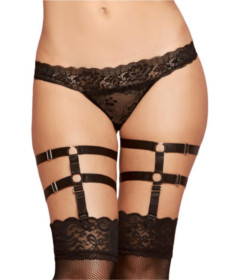 LEG006 Black Elastic Suspender Garter