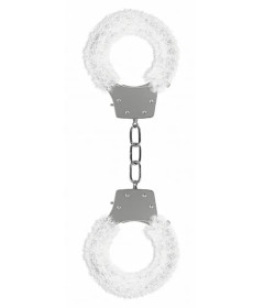 Pleasure Furry Handcuffs White