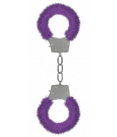 Pleasure Furry Handcuffs Purple