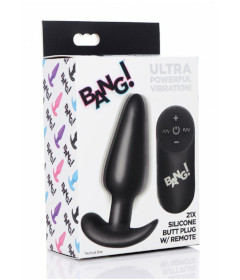 BANG! Vibrating Butt Plug With RC -Black