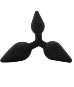 Wet Dreams Triple Play Buttplug Black