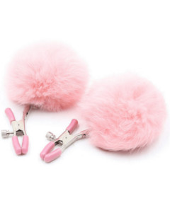 CLA002PNK Pink Pom Pom Nipple Clamps