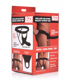 Hollow Silicone Dildo Strap-on - Black