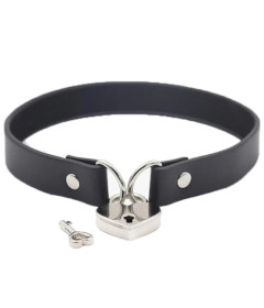 CHO020 Silver Heart Padlock Choker