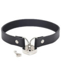 CHO020 Silver Heart Padlock Choker