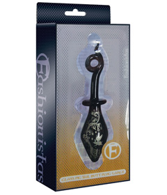 Fashionistas Glass Pig Tail Butt Plug - Large