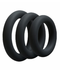 RIN027BLK 3 Pack Silicone Cock Ring Black