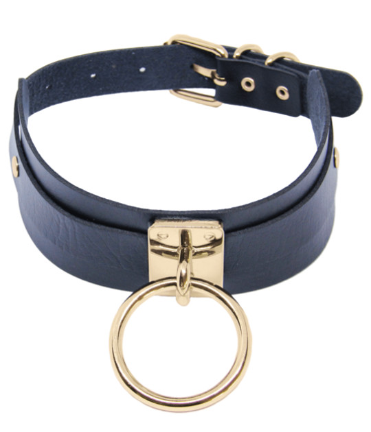 COL049GLD Wide Collar with Gold Ring