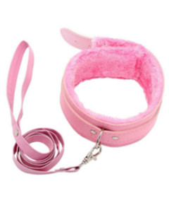 B-COL02PNK Fur Lined Collar & Lead Pink