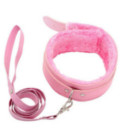 BCOL02PNK Fur Lined Collar & Lead Pink