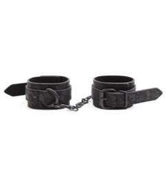 B-HAN07 Lace Imprinted Leather Cuffs