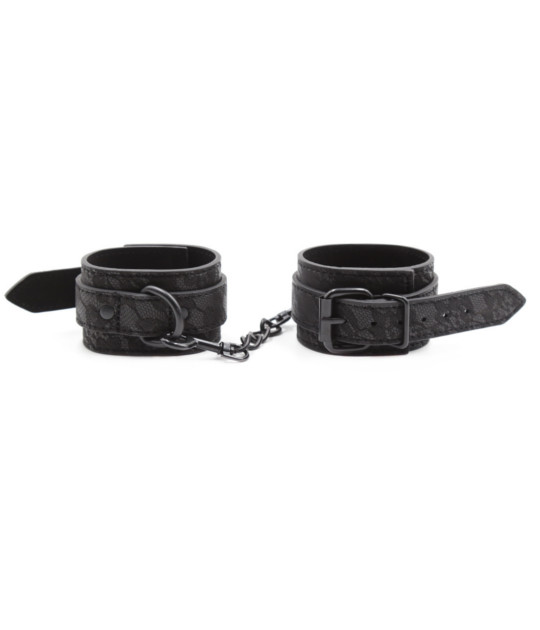 B-HAN07 Lace Imprinted Leather Cuffs