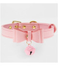 BCOL17PNK Pink Bow Collar with Cat Bell