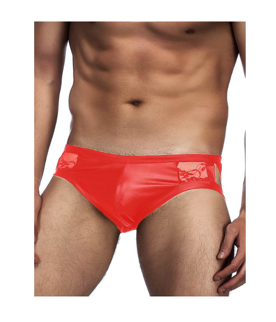 MP052 Lace Boxers For Men Red Medium
