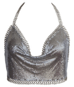 PT001 Silver Glowmesh Top W Chain 6-16