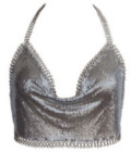 PT001 Silver Glowmesh Top W Chain 6-16
