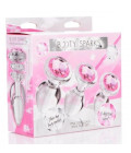 Pink Gem Glass Anal Plug Set