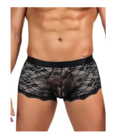 MP073 Lace Panty For Men Black Medium