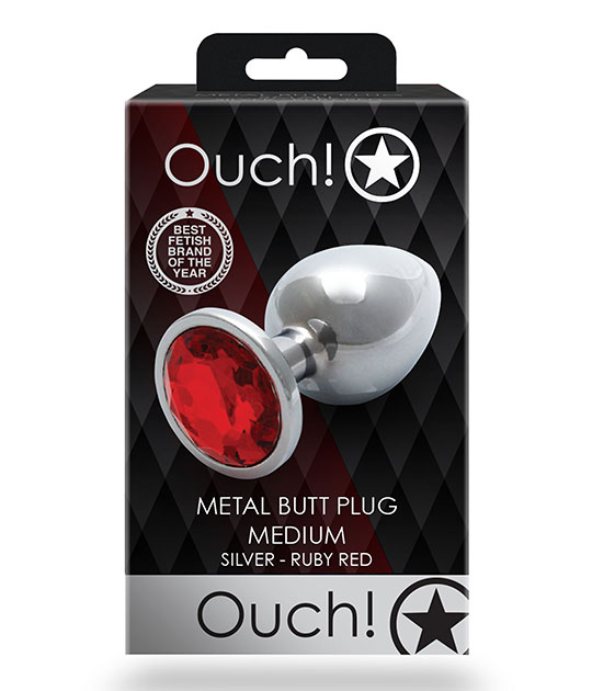Ouch - Red Gem Metal Plug Medium