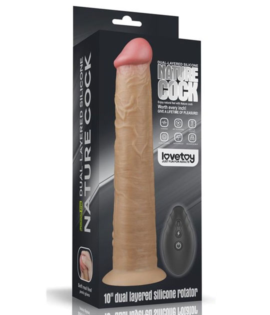 10inch Dual Layered Remote Rotator Cock Wht