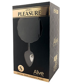 Alive  Metal Fluffy Plug Black S