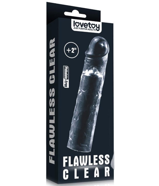 Flawless Clear Penis Sleeve Add 2Inch