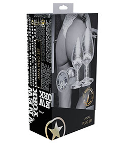 Ouch! New York Collection - Metal Anal Plug Set - Silver