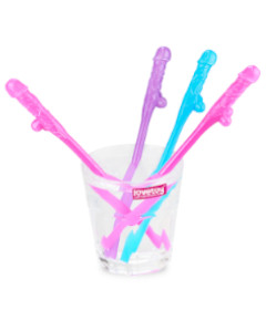 Willy Straws 9pk Pink Blue Purple