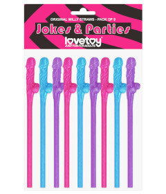 Willy Straws 9pk Pink Blue Purple