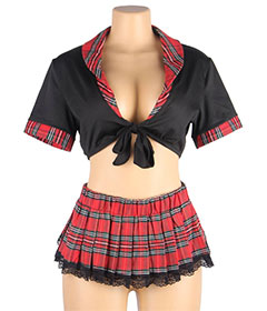R81070 Colege Styl Pleated Skirt Set 3XL
