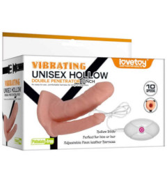 Vibrating Hollow Double StrapOn Thin Anal
