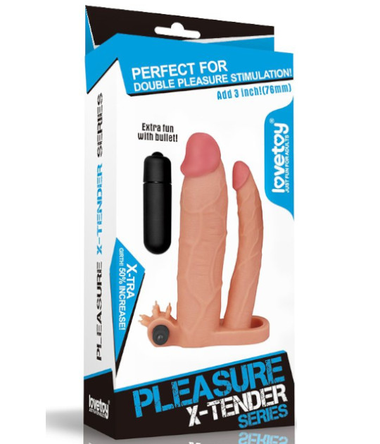 Vibrating Double Penis Sleeve 3inch