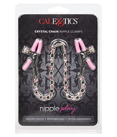 Nipple Play Crystal Chain Nipple Clamp Pink
