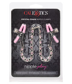 Nipple Play Crystal Chain Nipple Clamp Pink