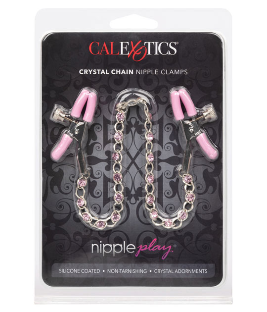 Nipple Play Crystal Chain Nipple Clamp Pink