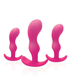 X Combo  3Pc Pink Butt Plug Set