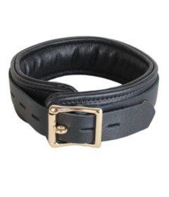 Leather Collar with Gold Hardware