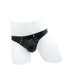 LIL2123A WetLook Studded Thong L XL