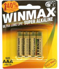 Winmax Super Alkaline AAA Batteries  4 Pack